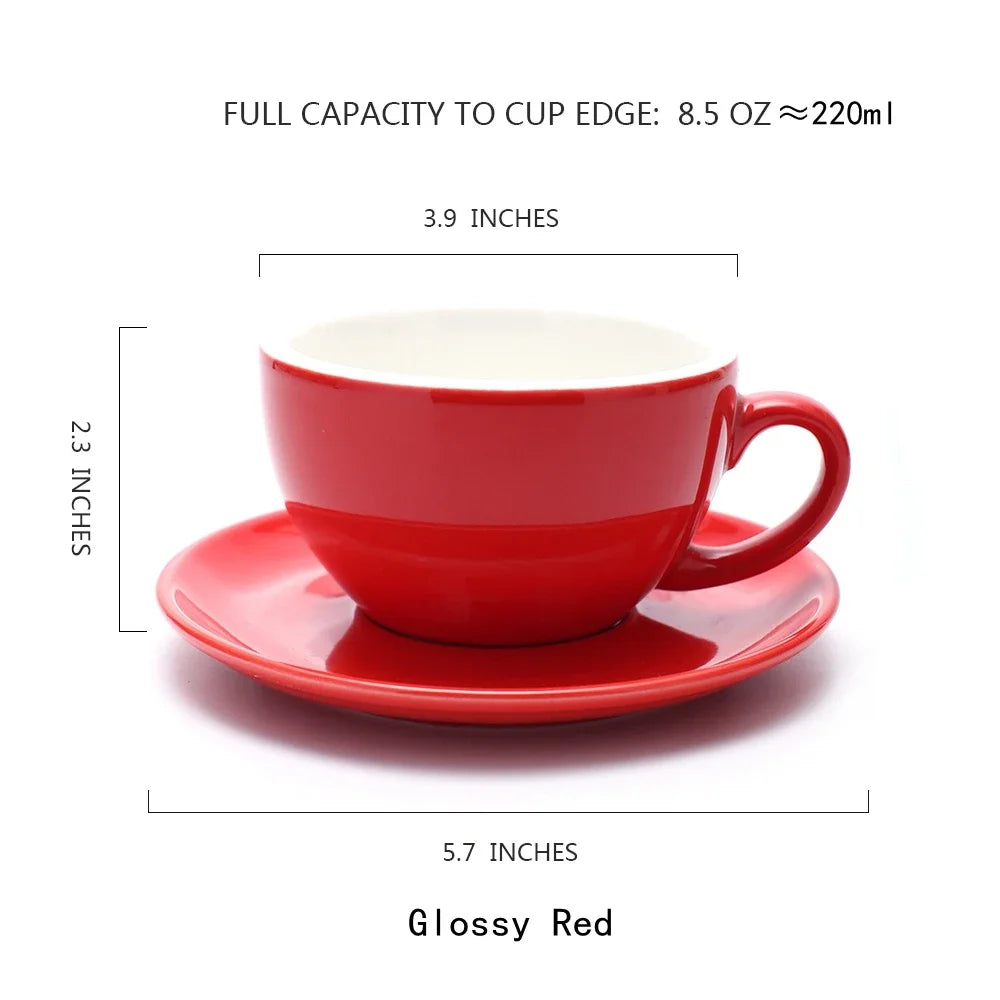 Cappuccino Cup  Ceramic with Saucer - COLOR CAPPUCCINO
