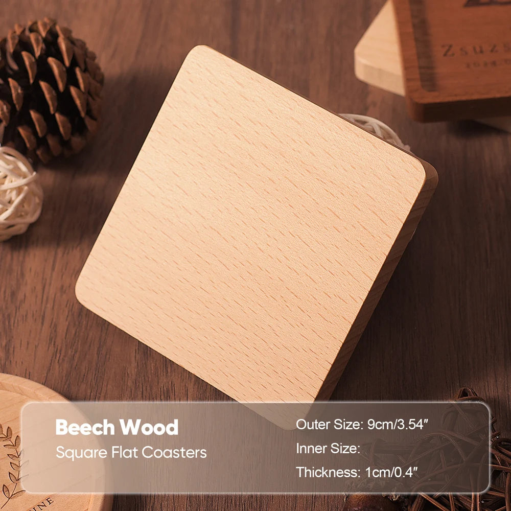 1PCS Solid Wood Coaster