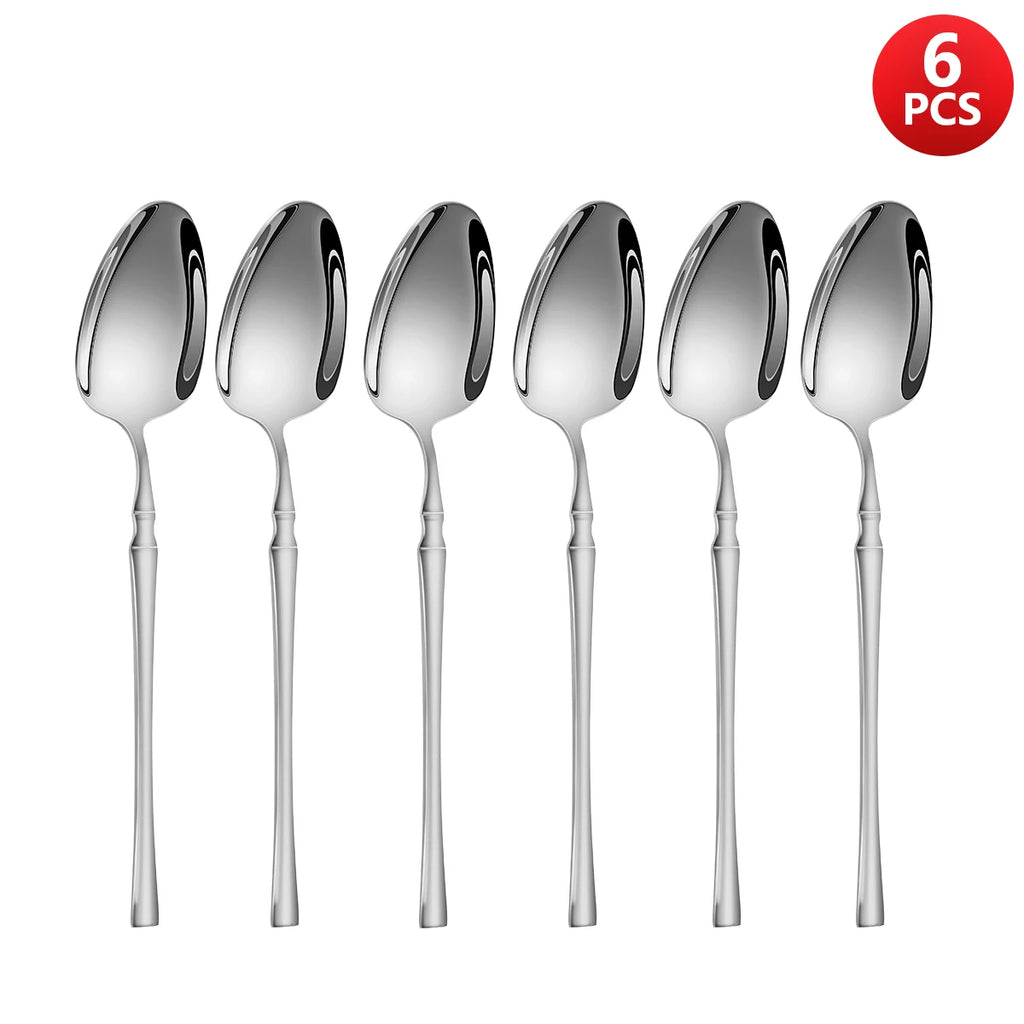 4/6/16/24pcs  Silver stainless steel cutlery - STEEL