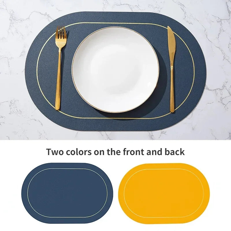 Oval Faux Leather Placemat - DUAL