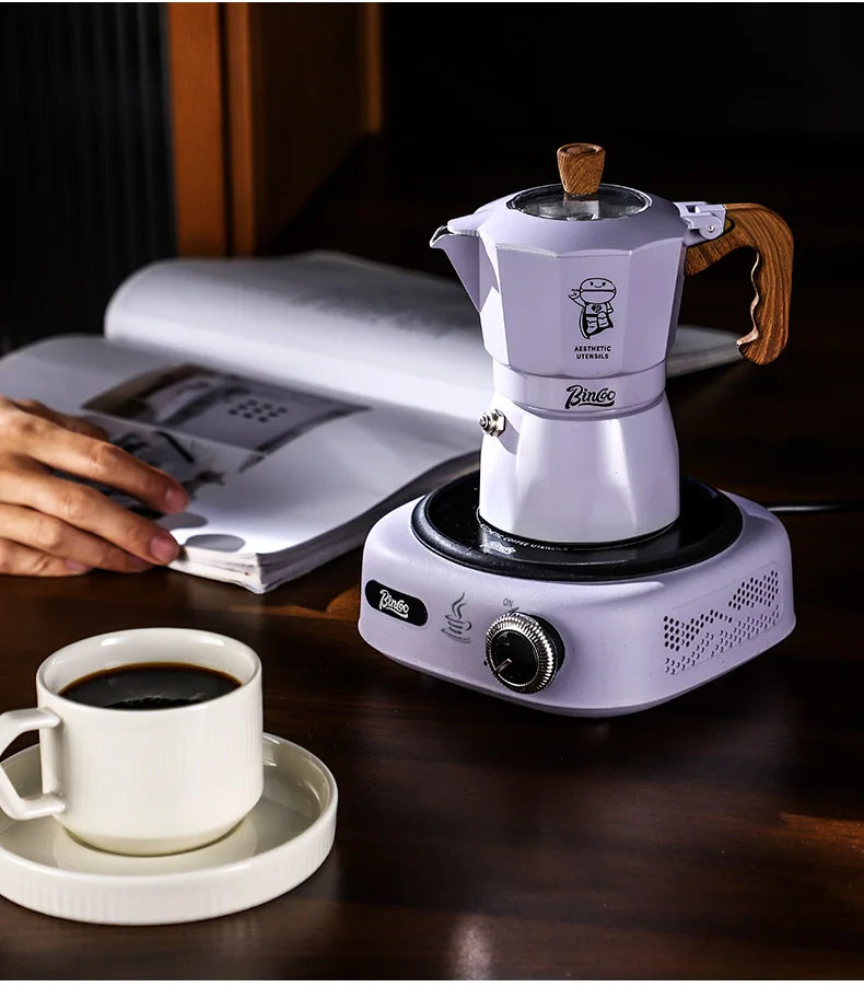Stylish Moka Pot - WHITE BLACK PURPLE