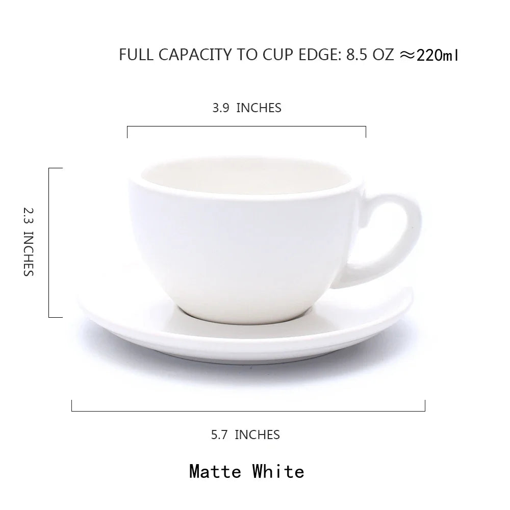 Cappuccino Cup  Ceramic with Saucer - COLOR CAPPUCCINO