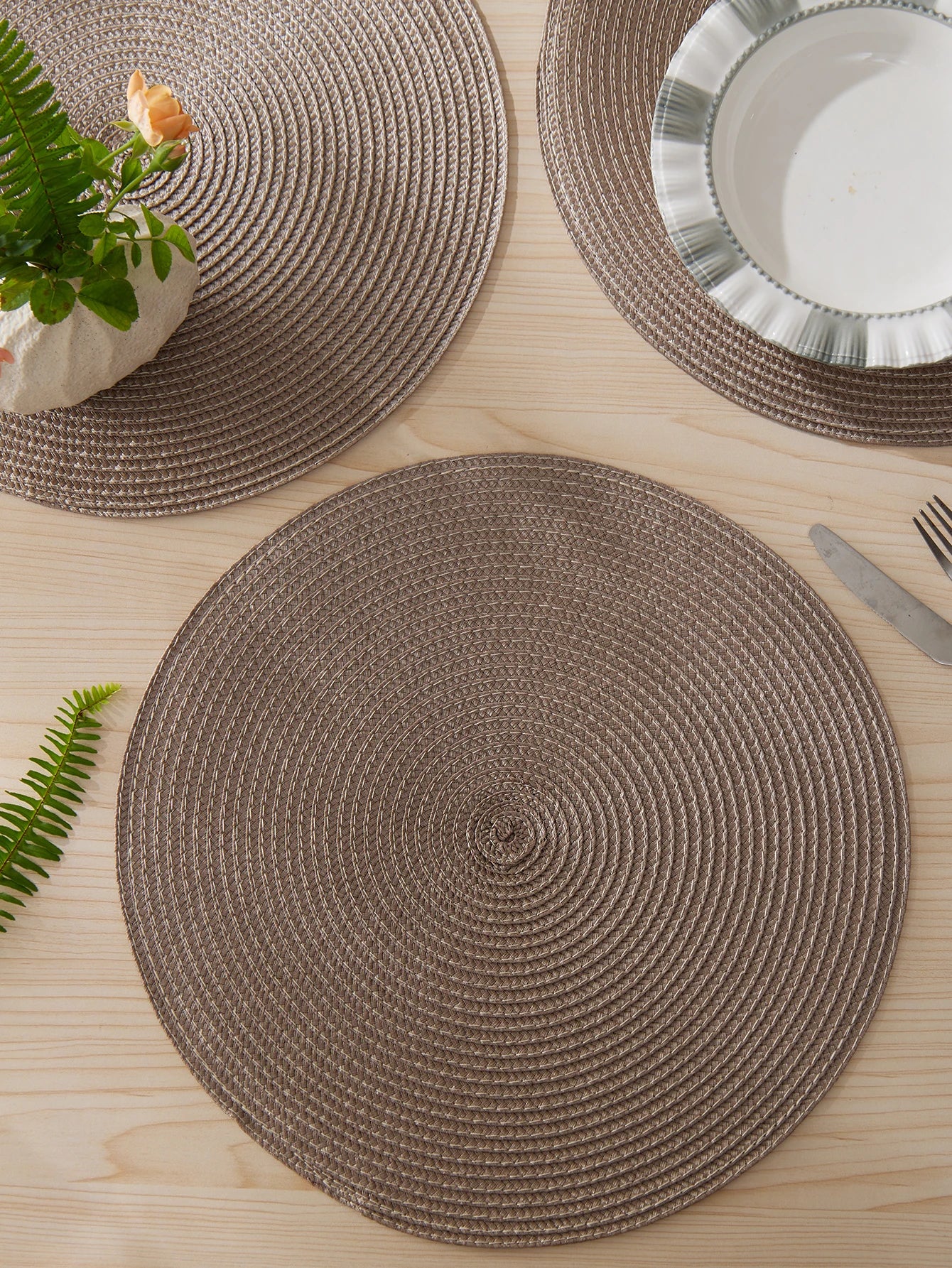 Round Braided Placemats Set of 4 Washable - COLORII