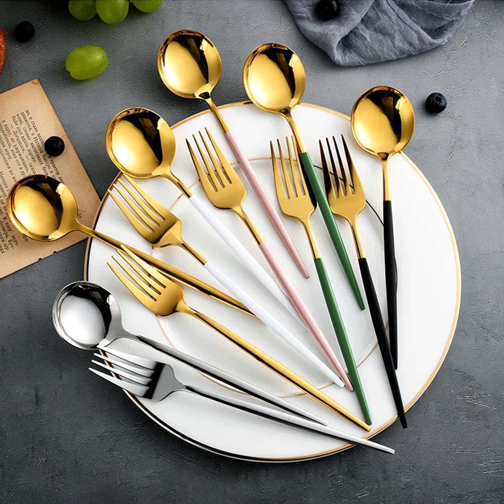 24pcs Dinnerware Set Stainless Steel Tableware - CENA
