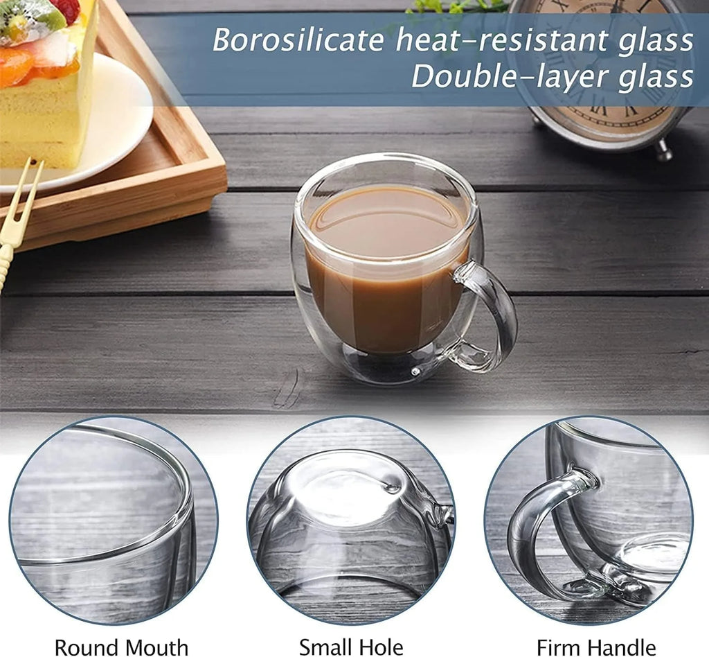 Double Glass Coffee Mugs - GLASS MUG