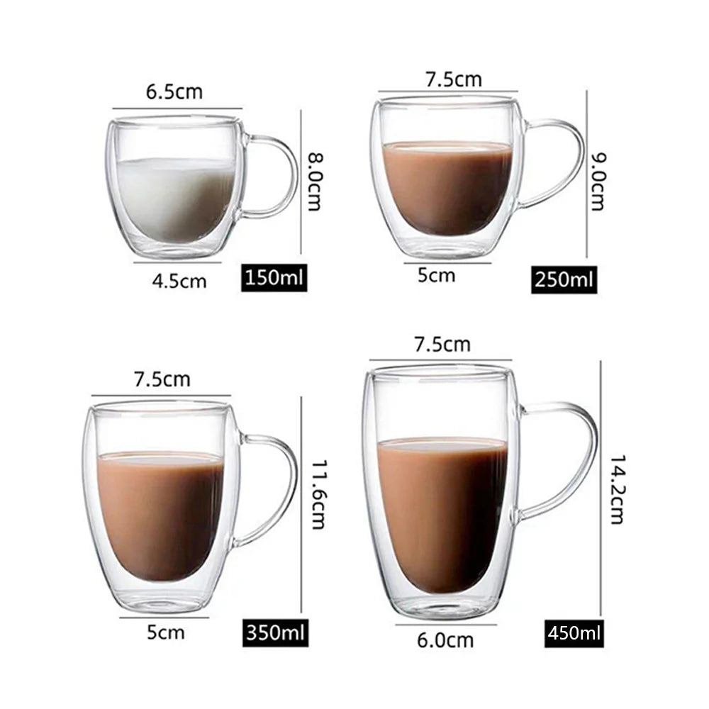 Double Glass Coffee Mugs - GLASS MUG