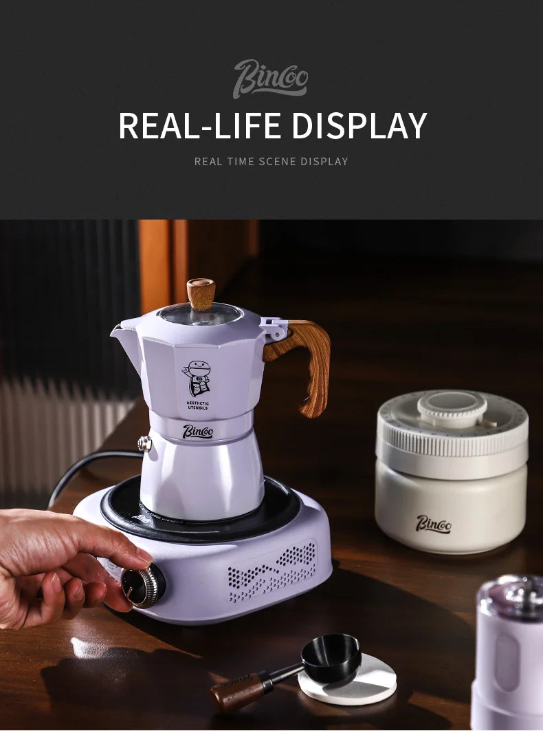 Stylish Moka Pot - WHITE BLACK PURPLE