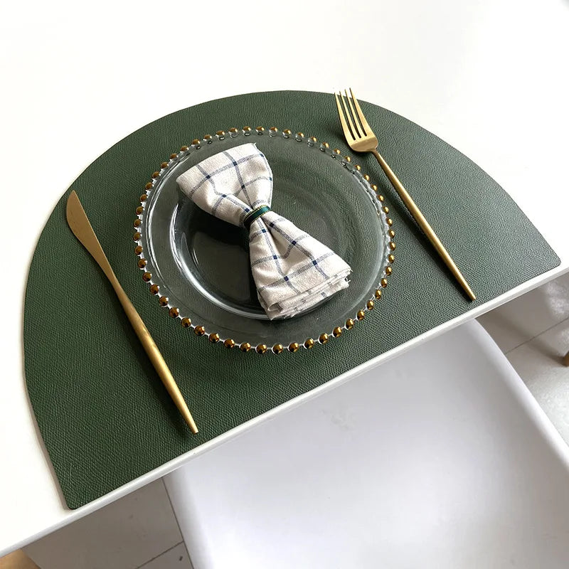 Leather Semicicrcle Placemate - SEMI