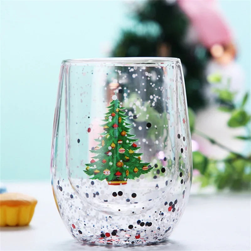 Christmas Double Wall Glass cups - JOLLY
