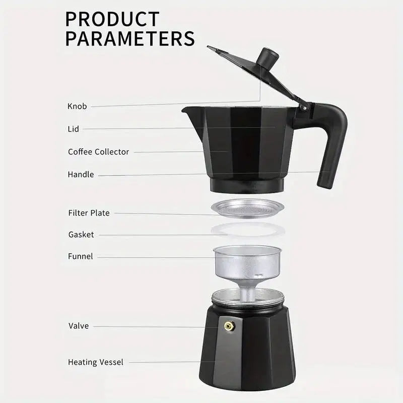 Moka Pot Stovetop - BLACK