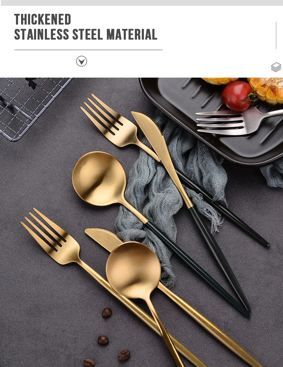 24pcs Dinnerware Set Stainless Steel Tableware - CENA