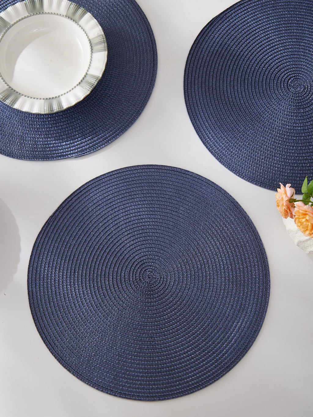Round Braided Placemats Set of 4 Washable - COLORII