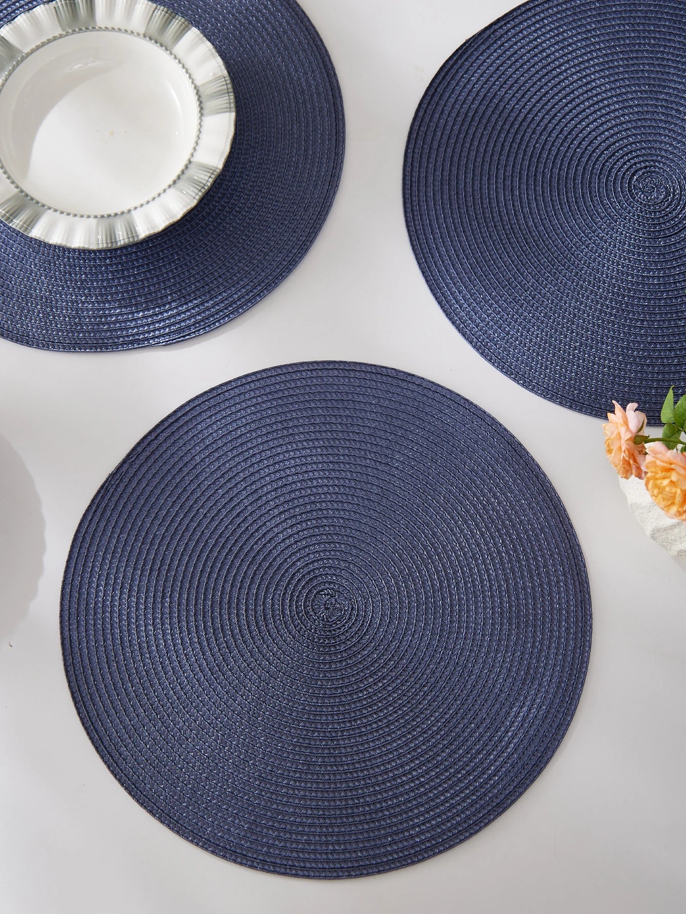 Round Braided Placemats Set of 4 Washable - COLORII
