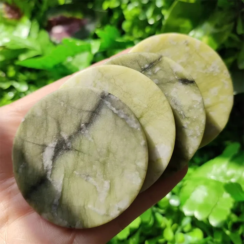 Natural Crystal Slab Slice Jade Stones  Coaster 45-50mm  - JADA
