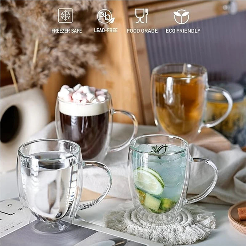 Double Glass Coffee Mugs - GLASS MUG