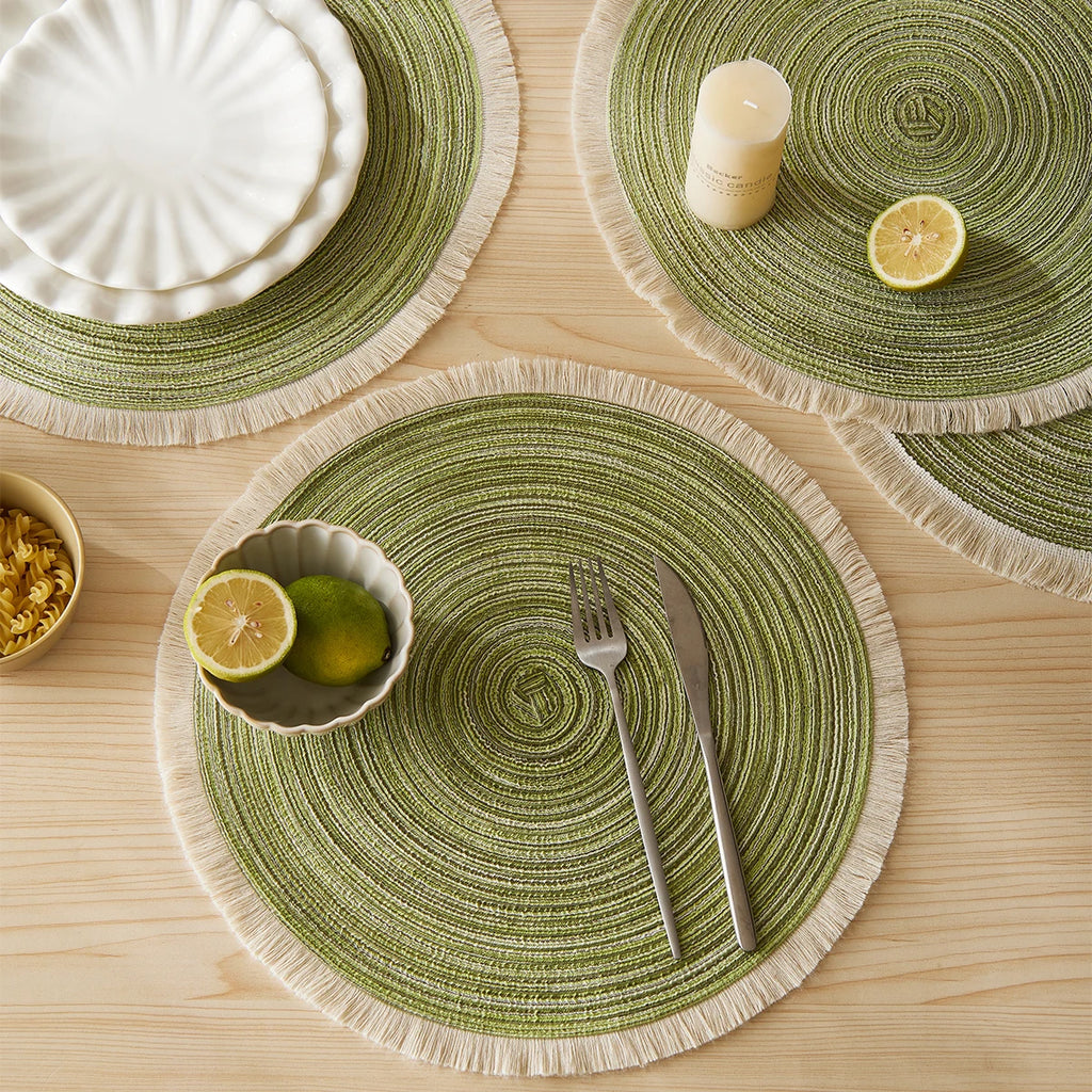 Set of 4 Fringe Woven Placemats - FRANGIA