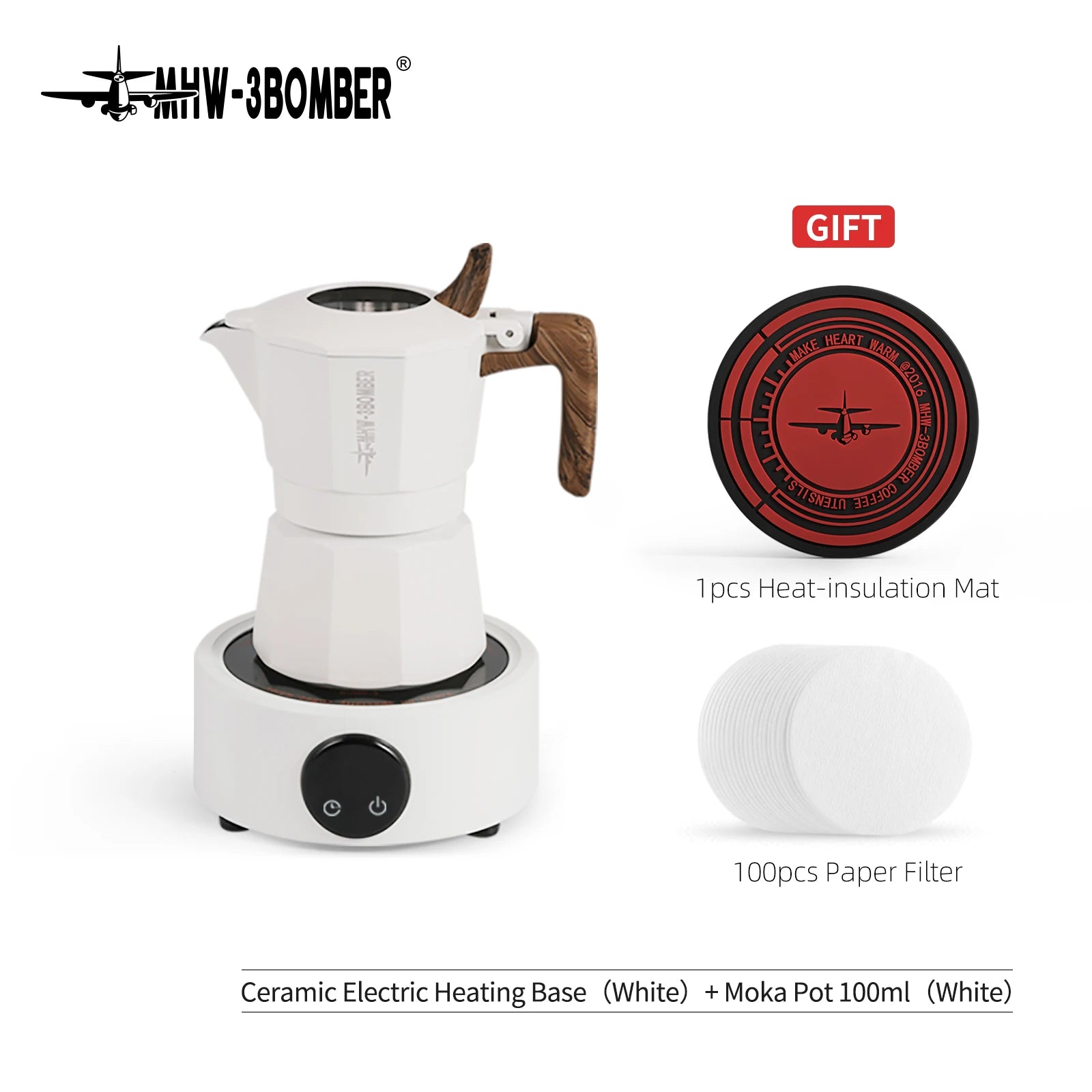 Mini Electric Coffee moka - WHITE