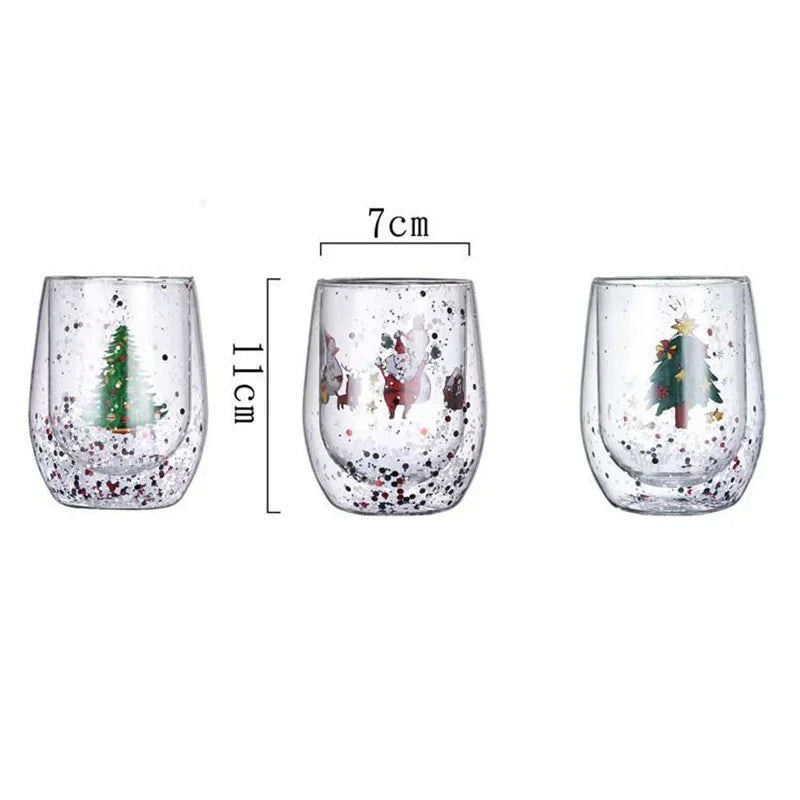 Christmas Double Wall Glass cups - JOLLY
