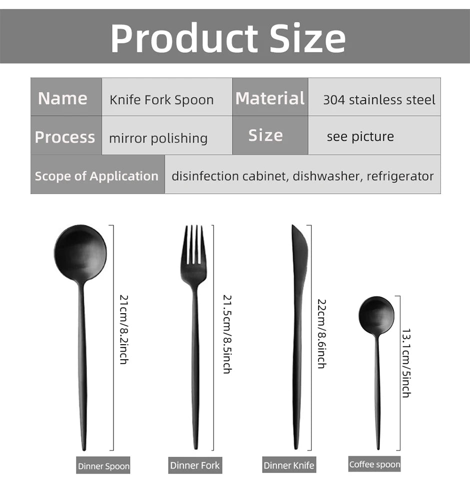 24pcs Dinnerware Set Stainless Steel Tableware - CENA