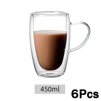 Double Glass Coffee Mugs - GLASS MUG