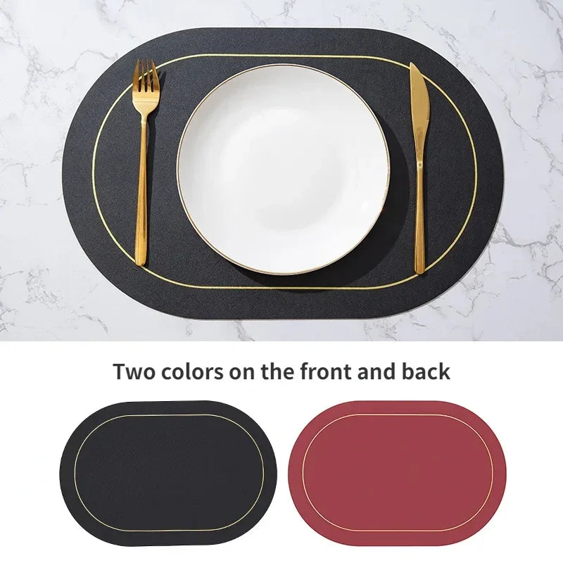 Oval Faux Leather Placemat - DUAL