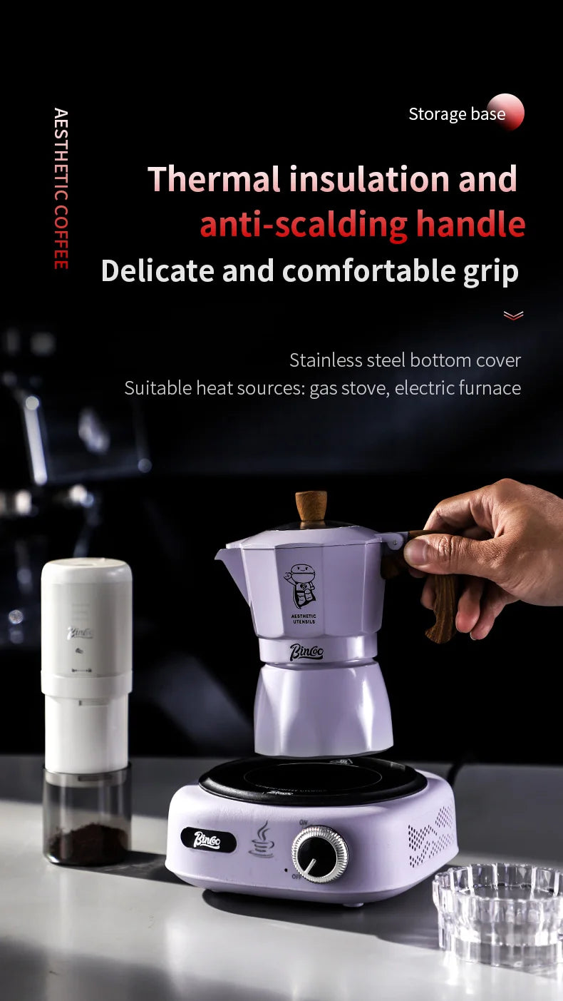 Stylish Moka Pot - WHITE BLACK PURPLE