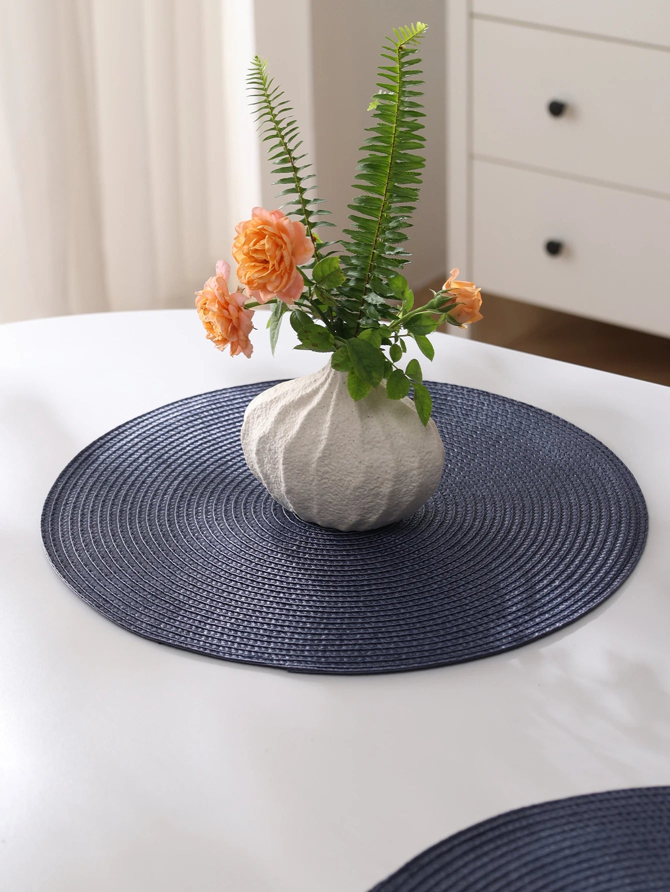 Round Braided Placemats Set of 4 Washable - COLORII