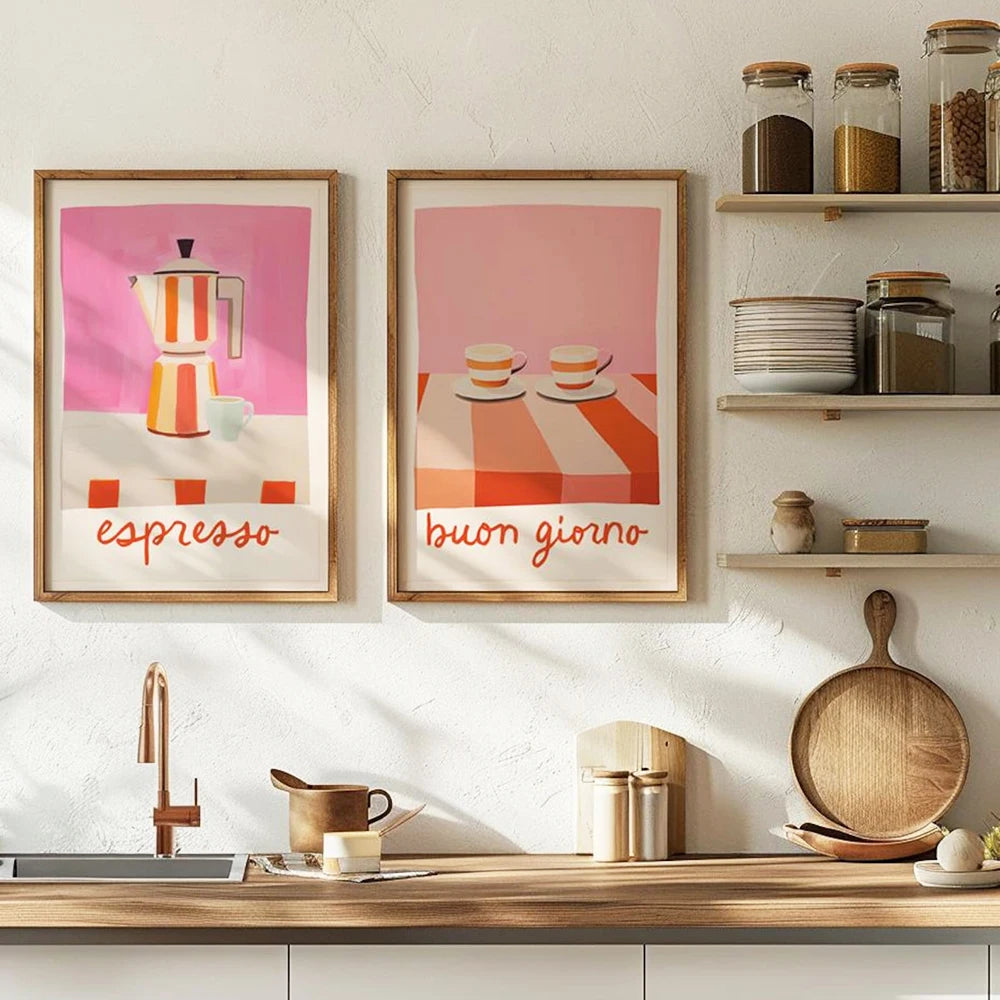 Italian Quotes Coffee Wall Art - BUON GIORNO