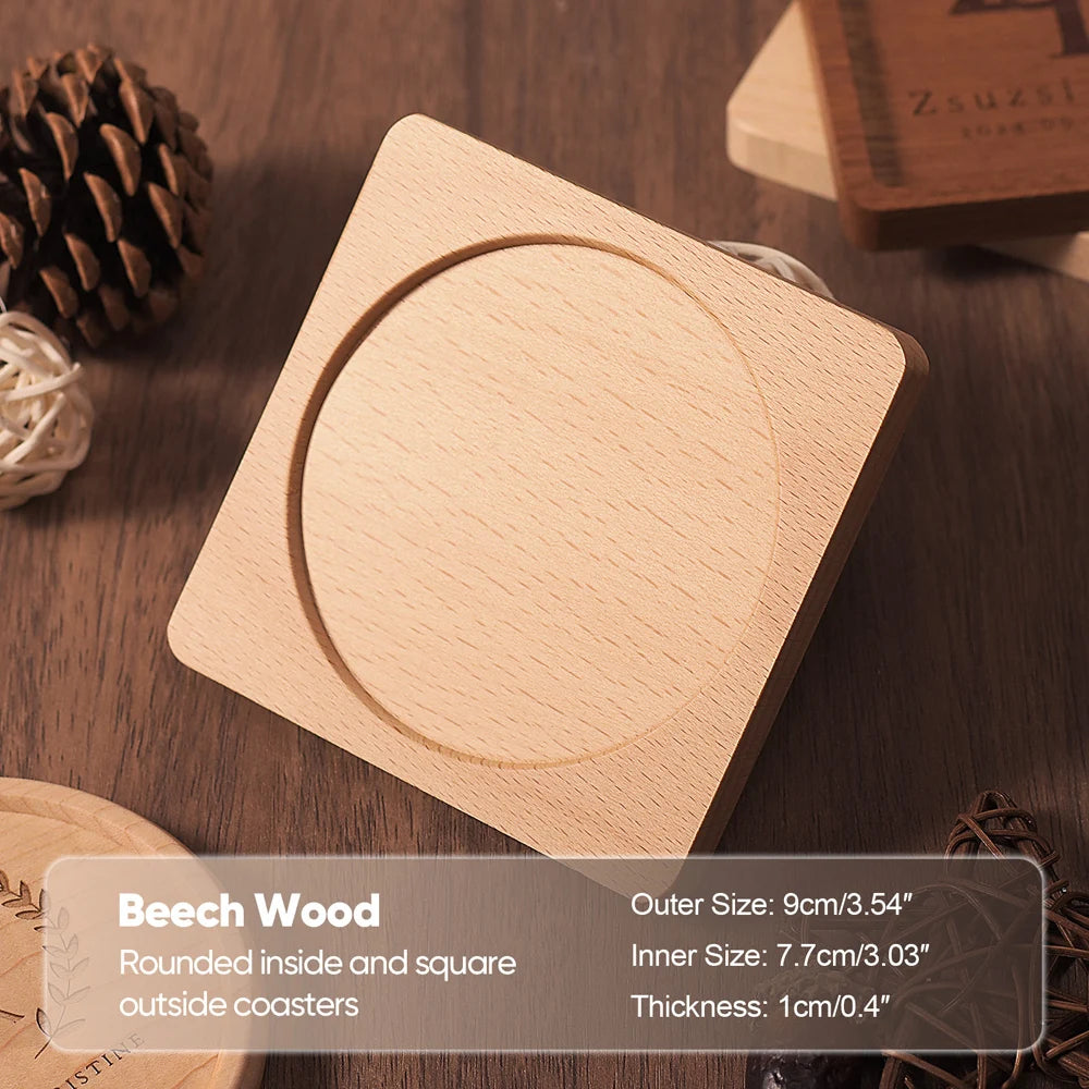 1PCS Solid Wood Coaster