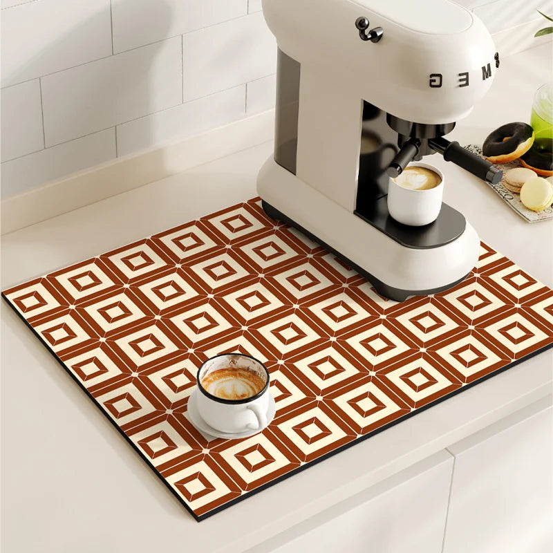 Coffee Mat Quick Drying Draining Board - RETRO