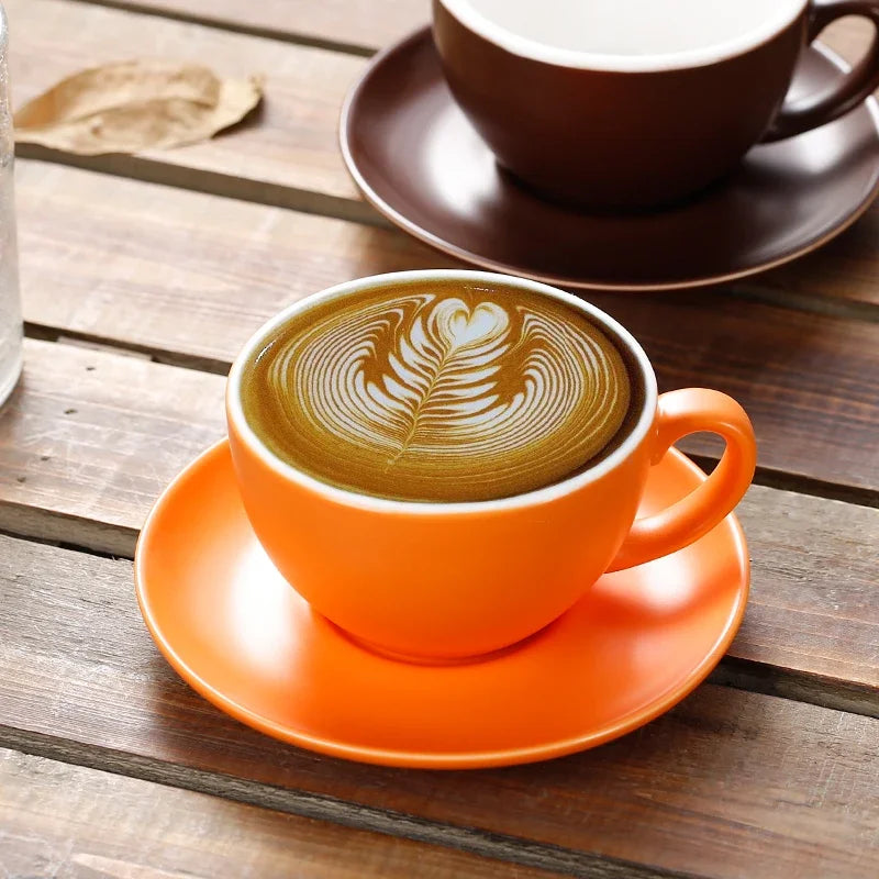 Cappuccino Cup  Ceramic with Saucer - COLOR CAPPUCCINO