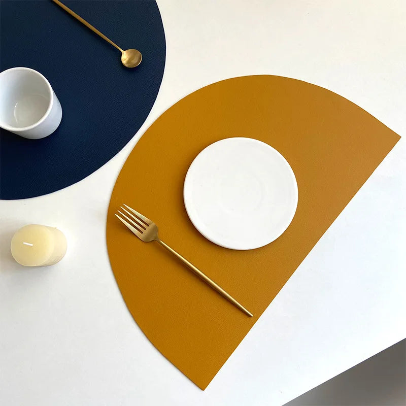 Leather Semicicrcle Placemate - SEMI