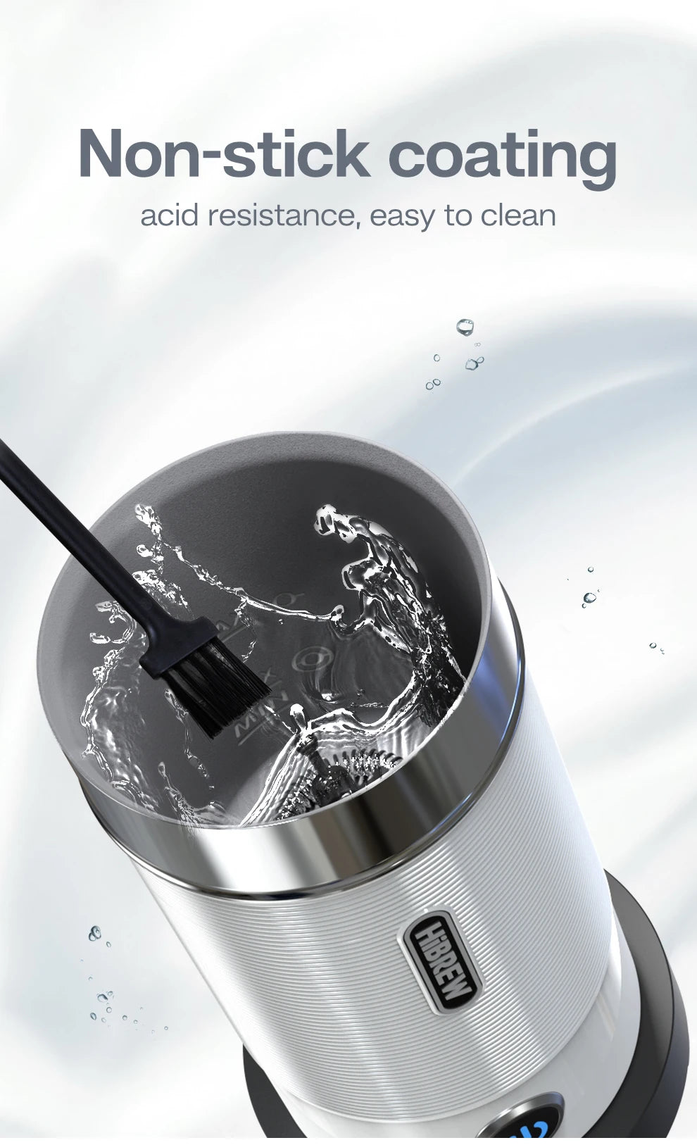 Milk Frother Frothing Foamer - B & W