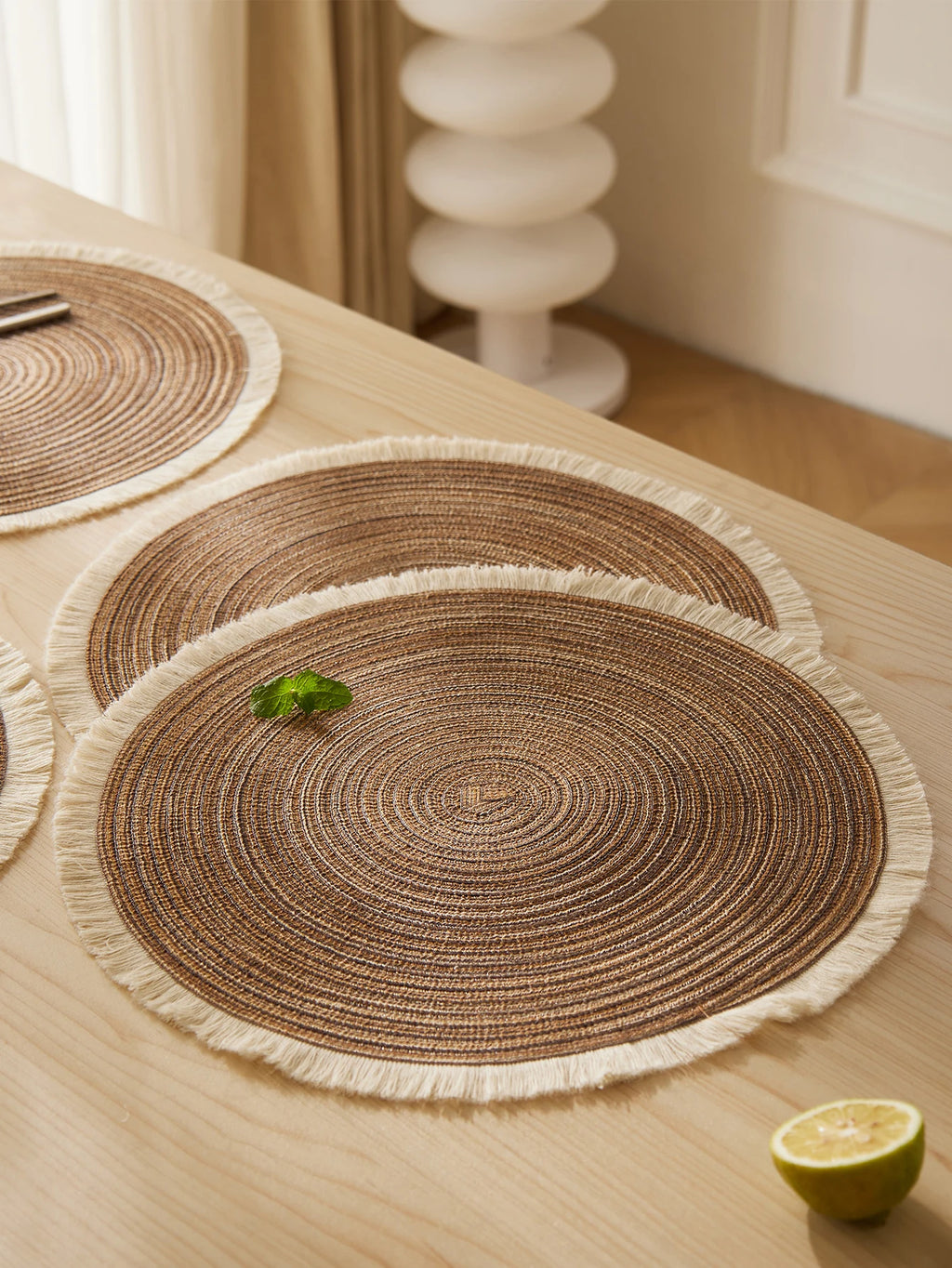 Set of 4 Fringe Woven Placemats - FRANGIA