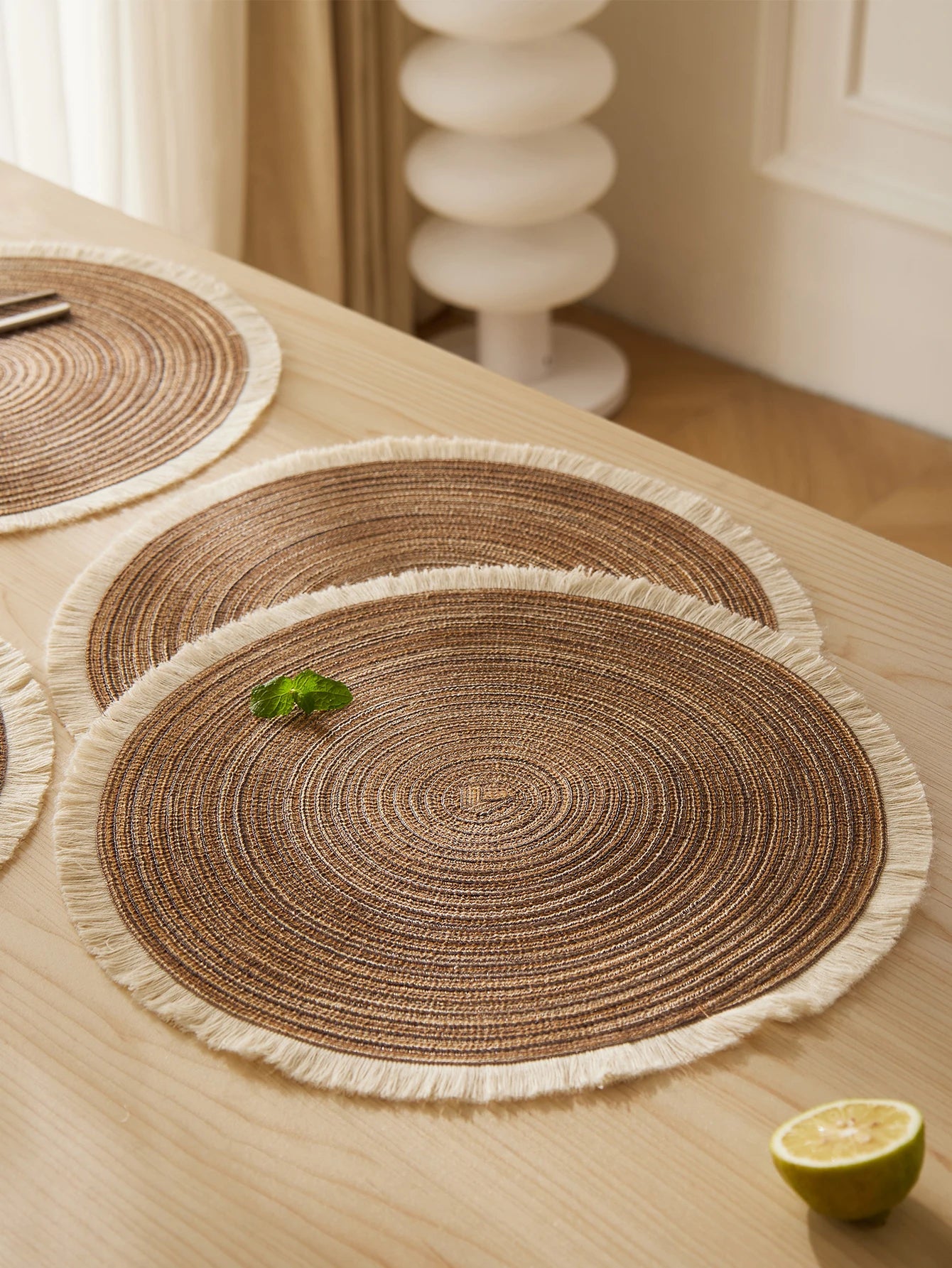 Set of 4 Fringe Woven Placemats - FRANGIA