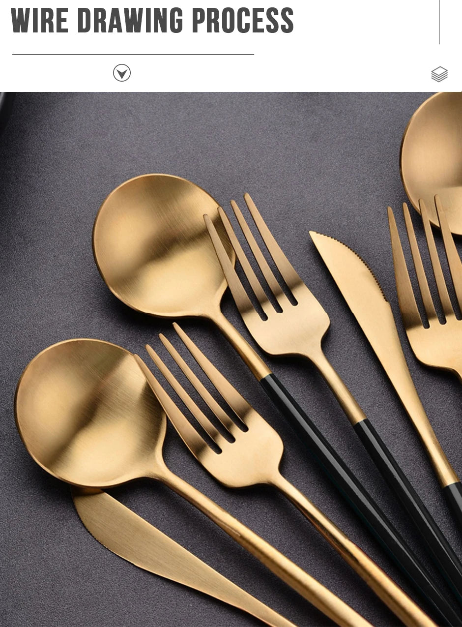 24pcs Dinnerware Set Stainless Steel Tableware - CENA