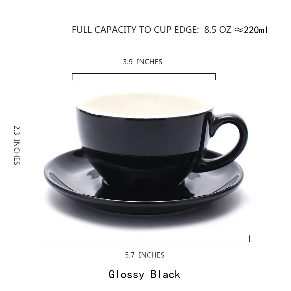 Cappuccino Cup  Ceramic with Saucer - COLOR CAPPUCCINO