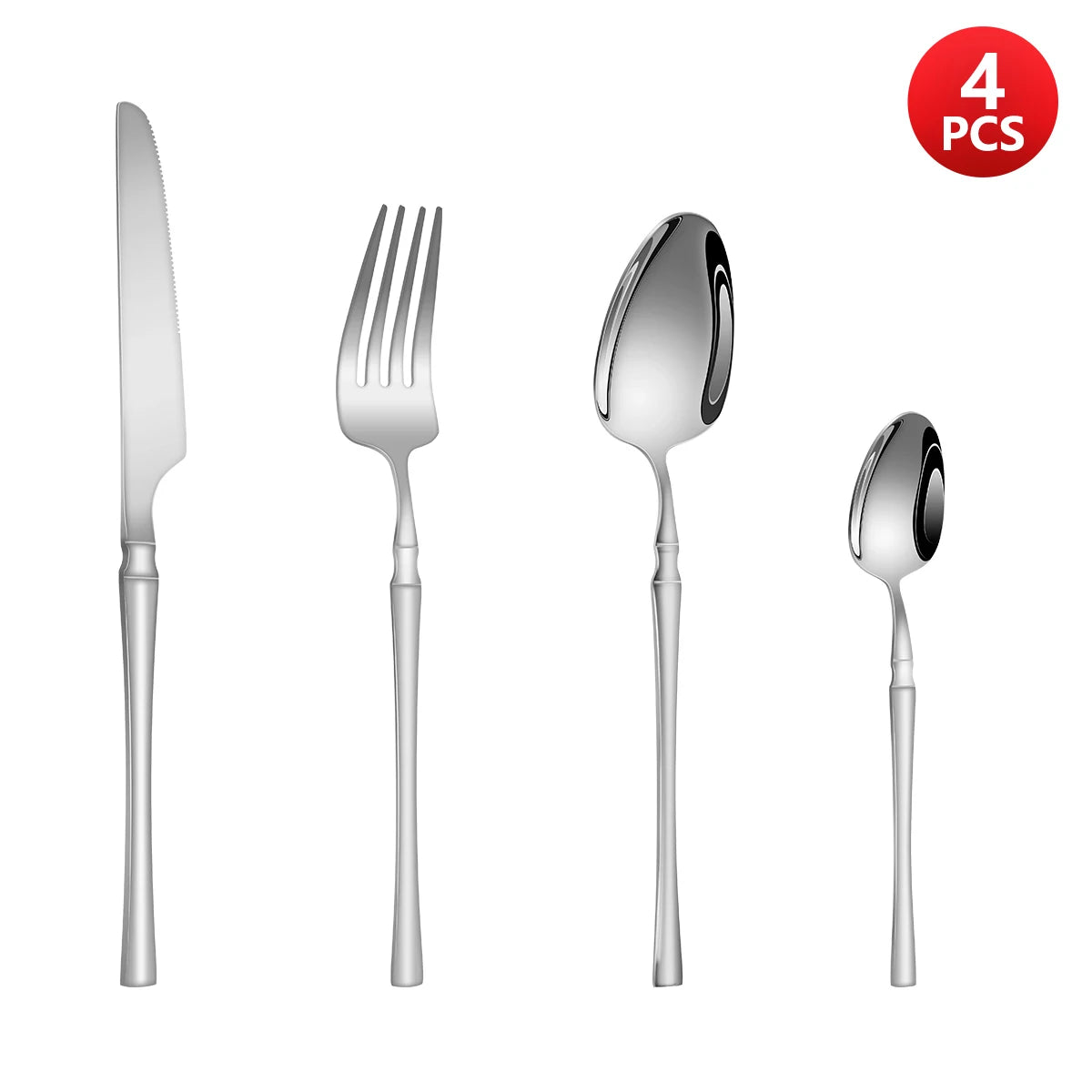4/6/16/24pcs  Silver stainless steel cutlery - STEEL