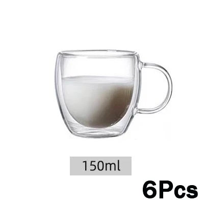Double Glass Coffee Mugs - GLASS MUG