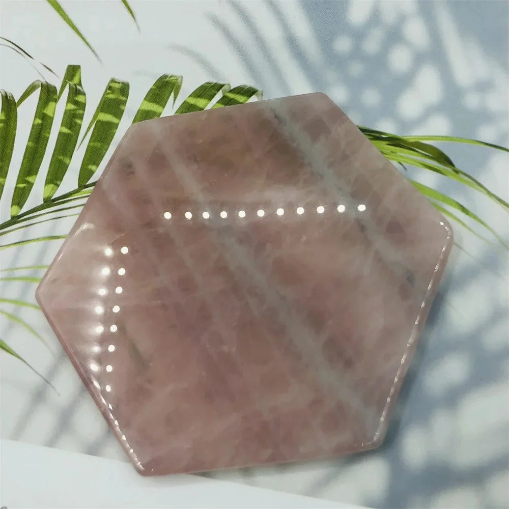 Rose quartz crystal Coaster  - ROSA