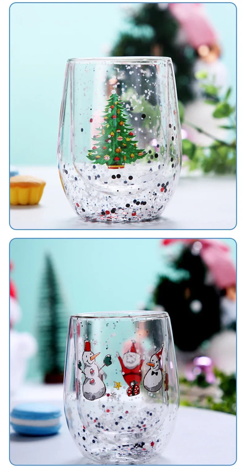Christmas Double Wall Glass cups - JOLLY