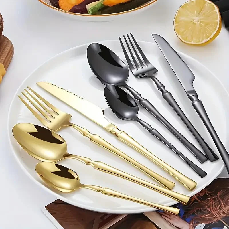 4/6/16/24pcs  Silver stainless steel cutlery - STEEL