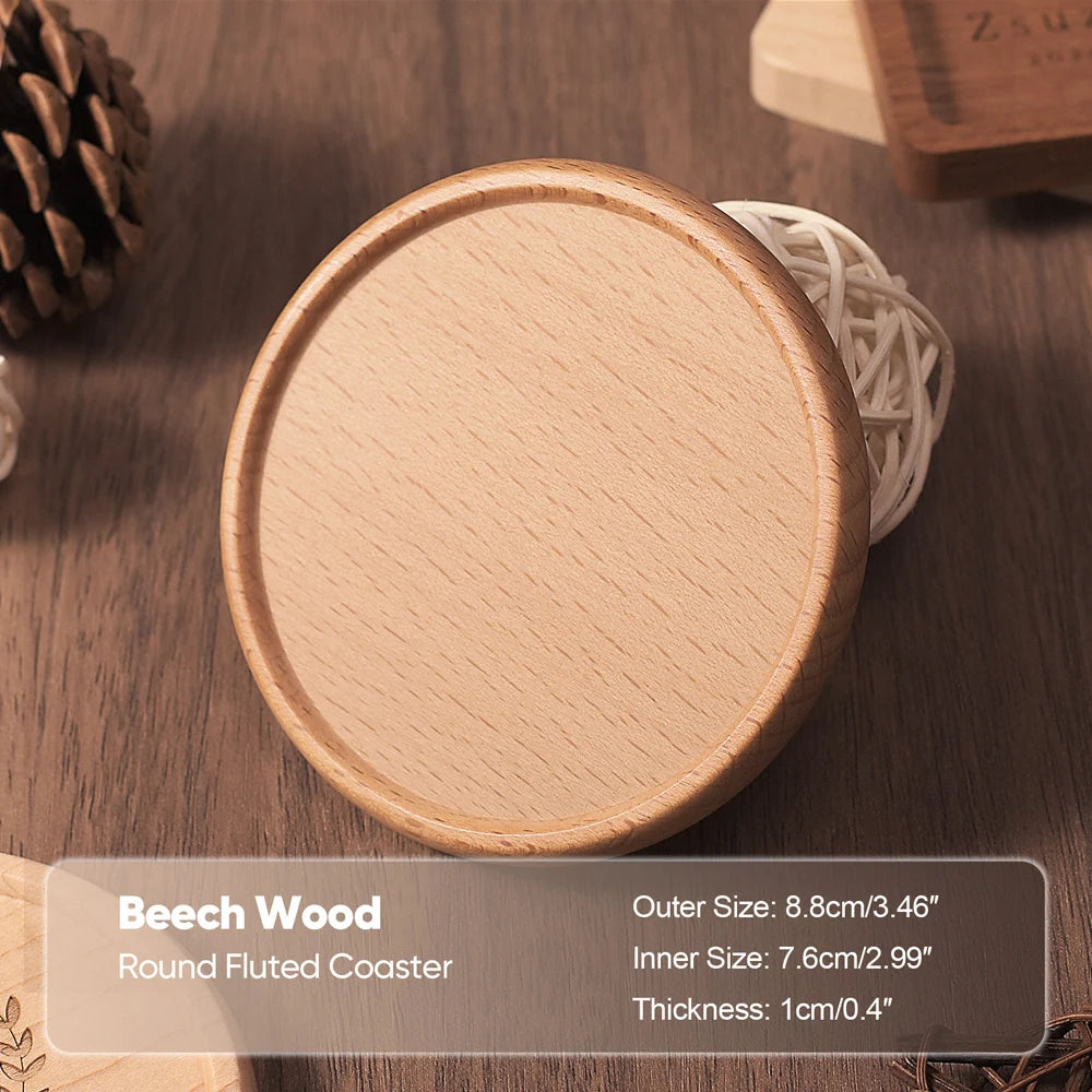 1PCS Solid Wood Coaster