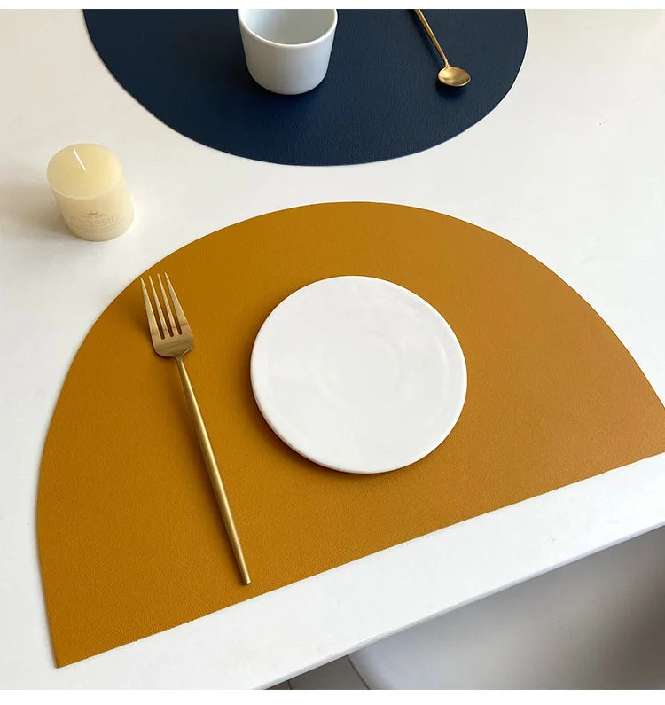 Leather Semicicrcle Placemate - SEMI