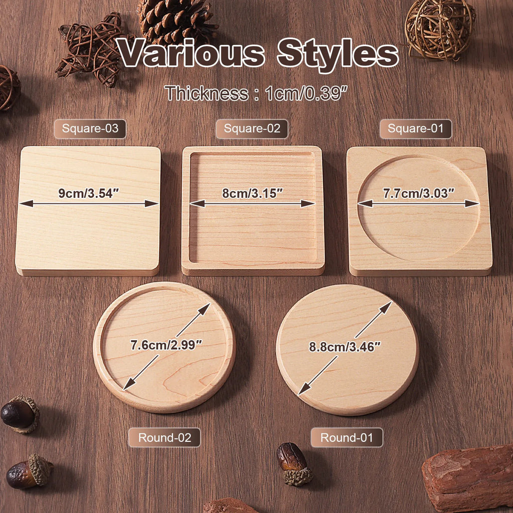 1PCS Solid Wood Coaster