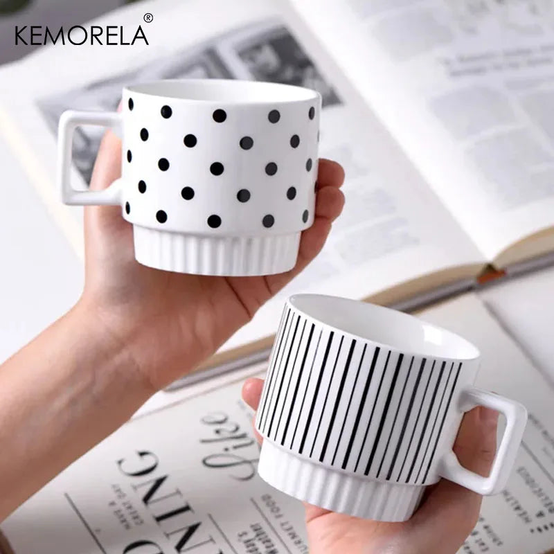 1PCS Designer Ceramic Mug - B&W MOTIF