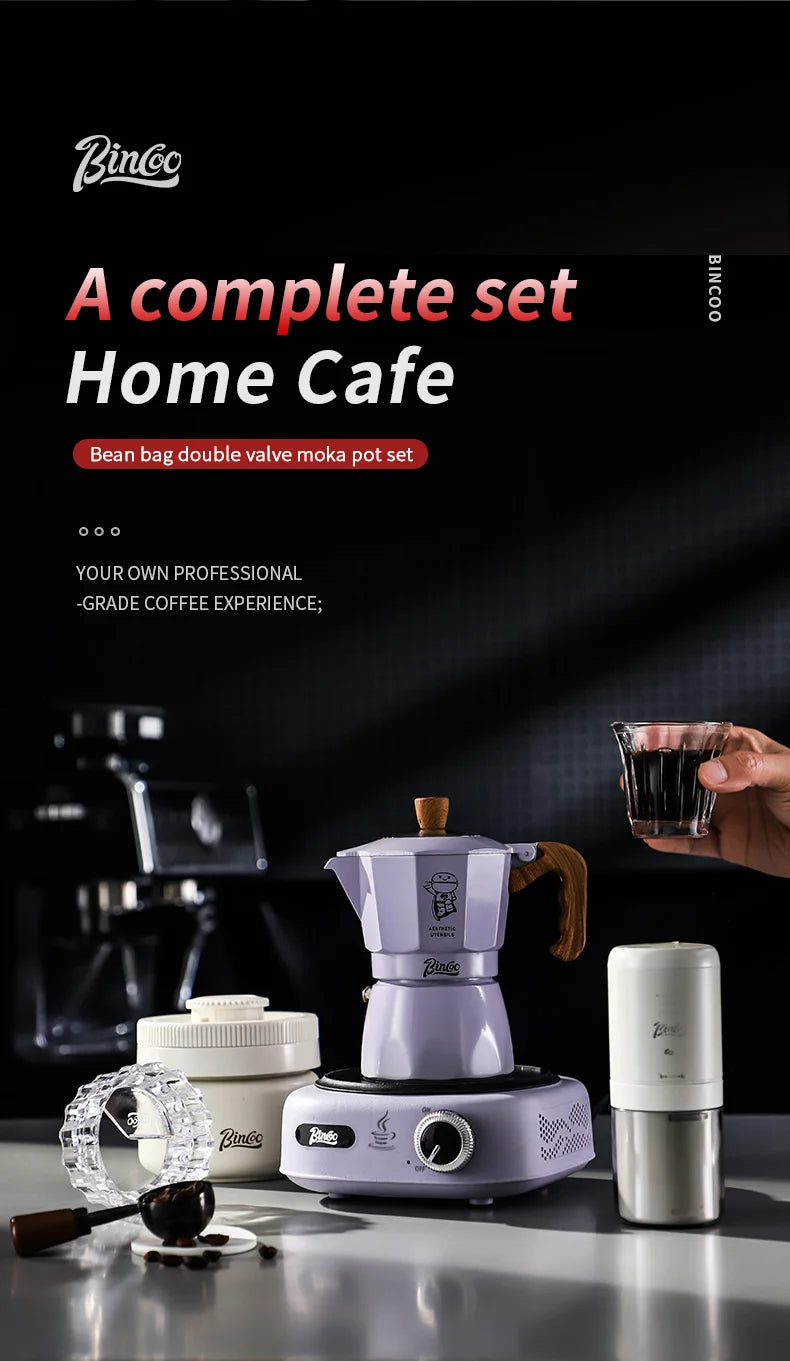Stylish Moka Pot - WHITE BLACK PURPLE