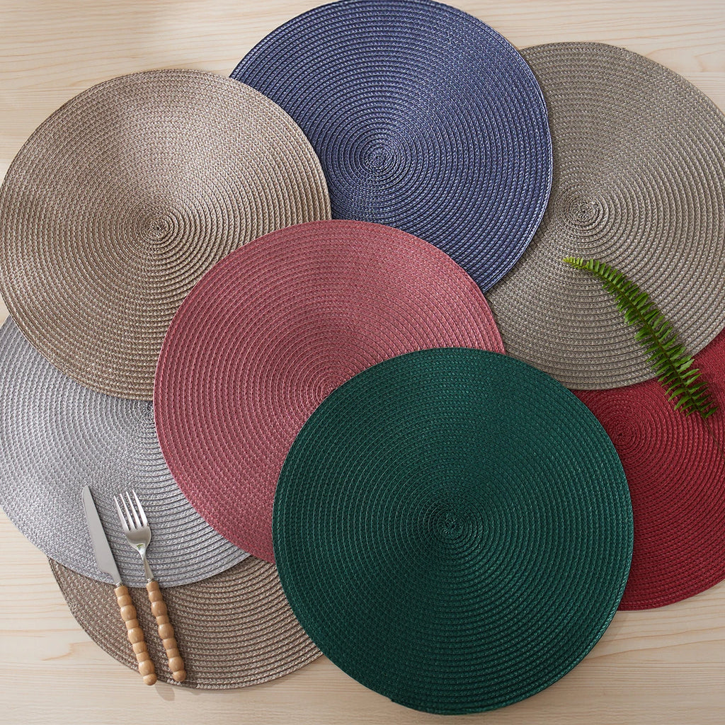 Round Braided Placemats Set of 4 Washable - COLORII