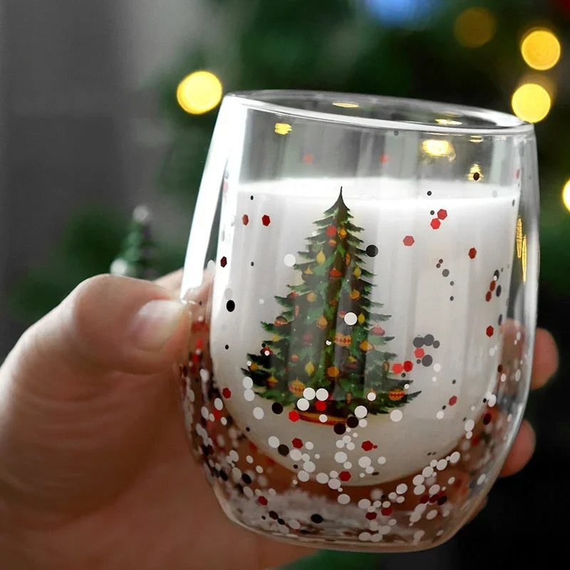 Christmas Double Wall Glass cups - JOLLY