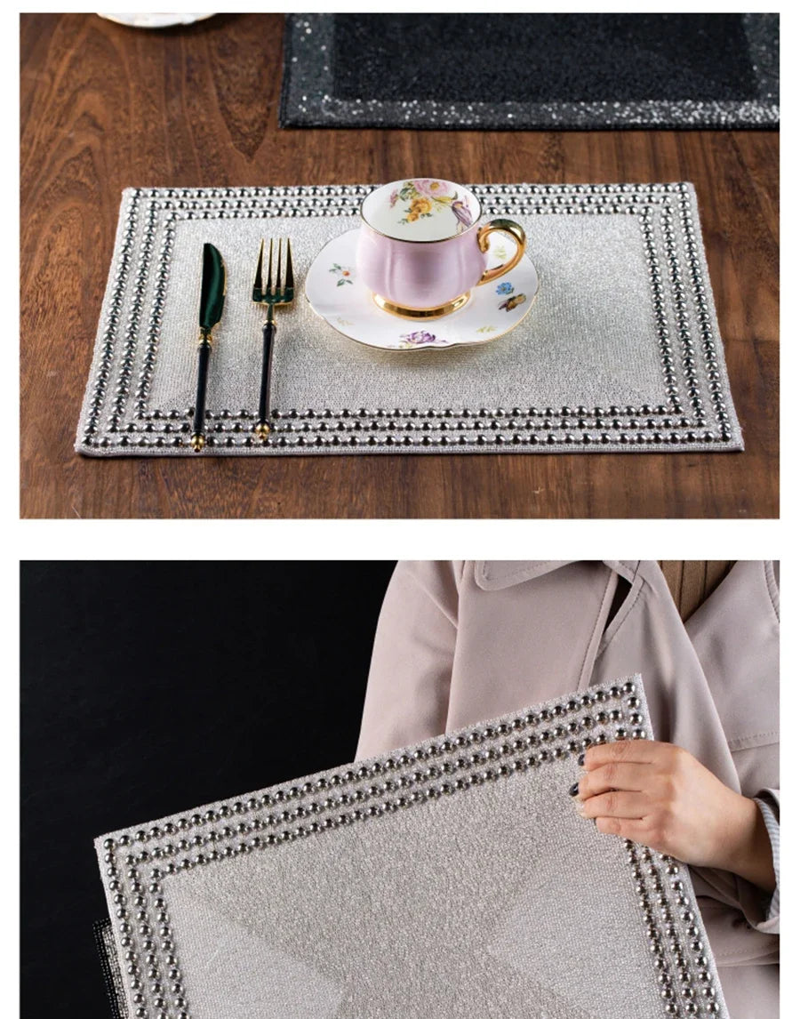 Beaded Food Placemat Luxury Home Dining - PERLA